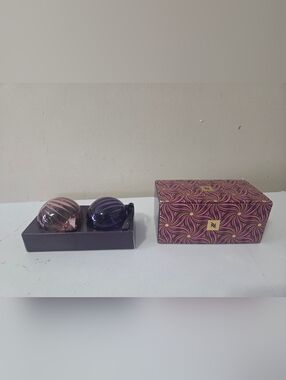 Nespresso Purple and Rose Gold Capsule Ornament Set Of 2